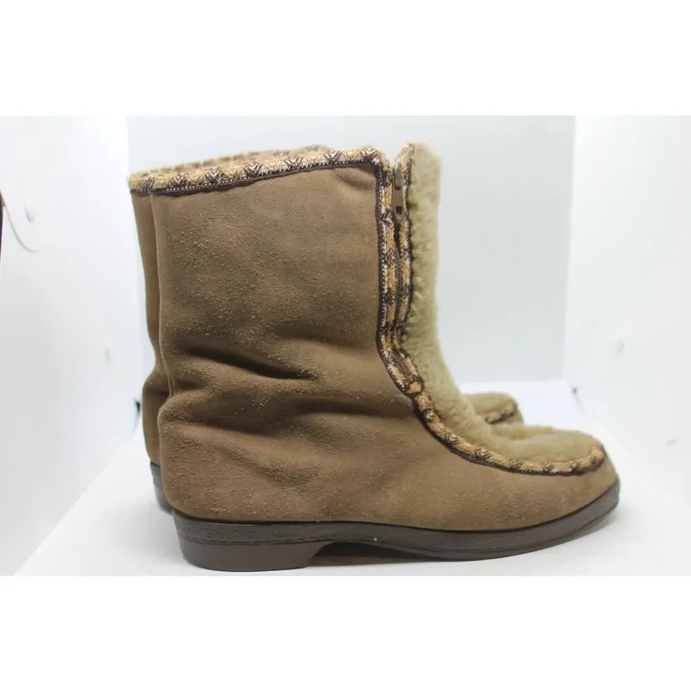 Yodelers Vintage 1970's Faux Fur Lined Suede Apres Ski Boots sz 10
